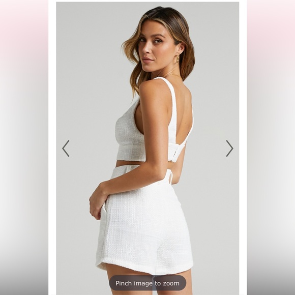 Showpo MELBOURNE TWO PIECE SET - TWILL TWO PIECE SHORT SET IN WHITE - Picture 4 of 4